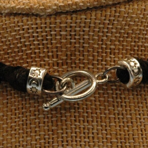 Clear Prism with Red & Clear Rhinestone Accents on Handmade Black Hemp Chain - Picture 5 of 5